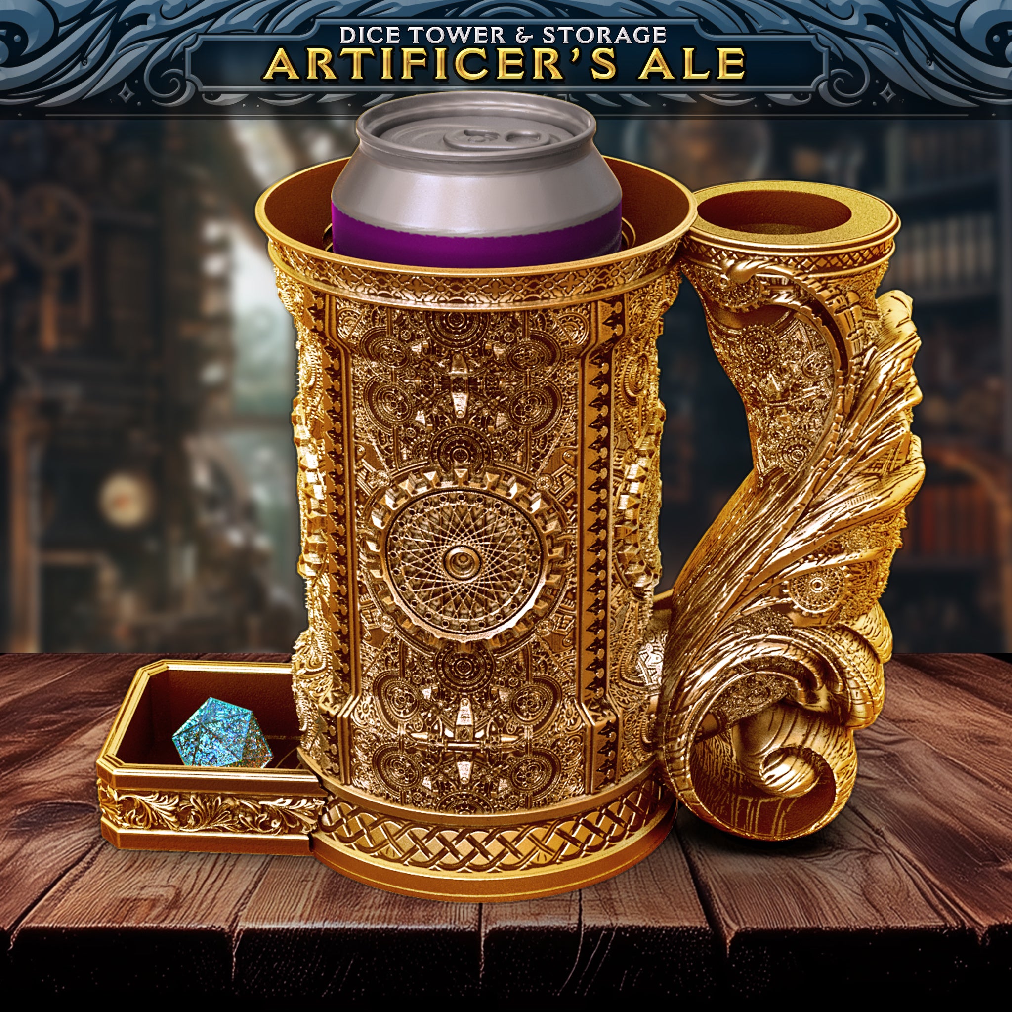 Artificer Drink Cozy and Dice Vault
