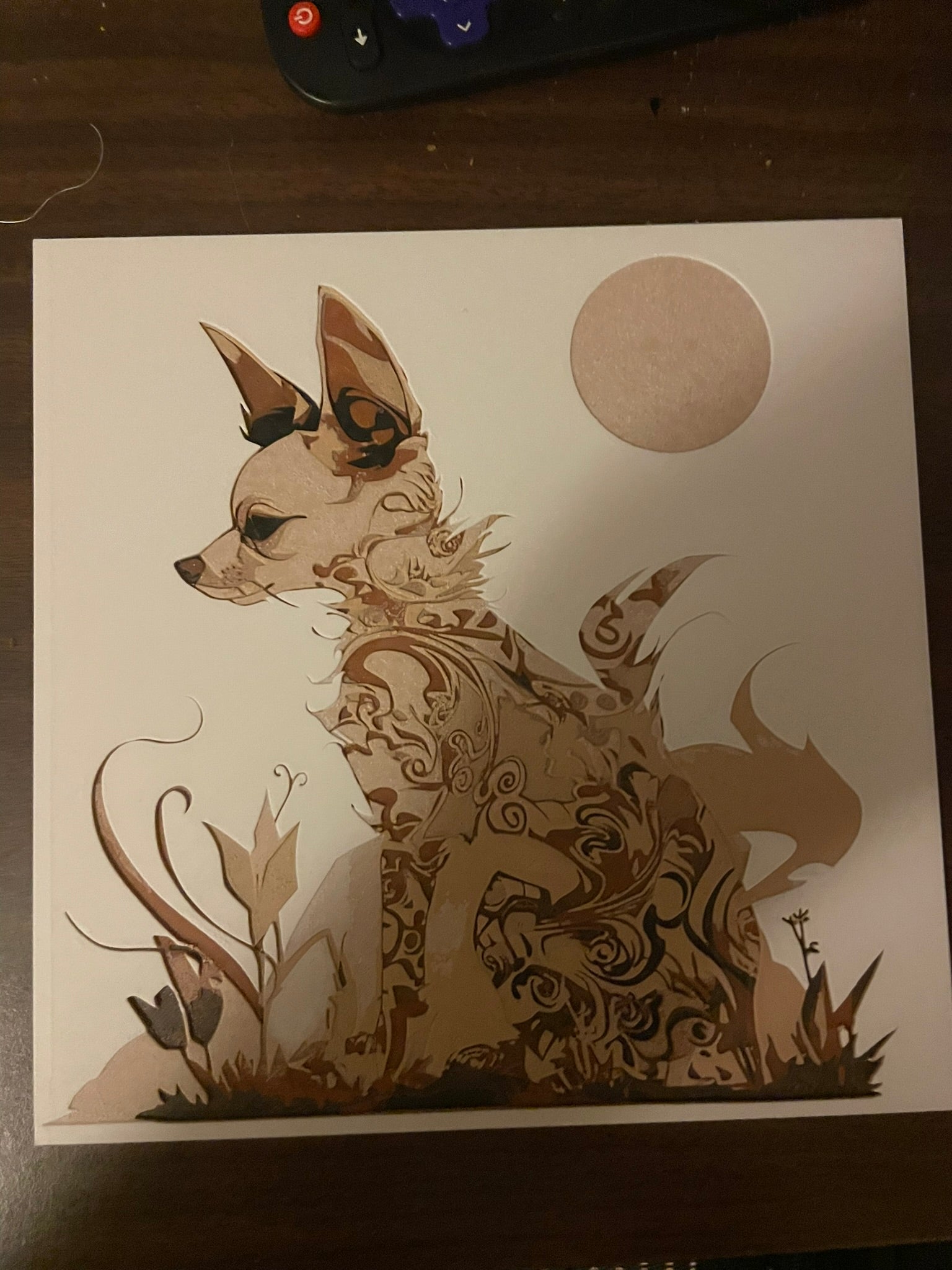 Chihuahua Moon Double Exposure Filament Painting