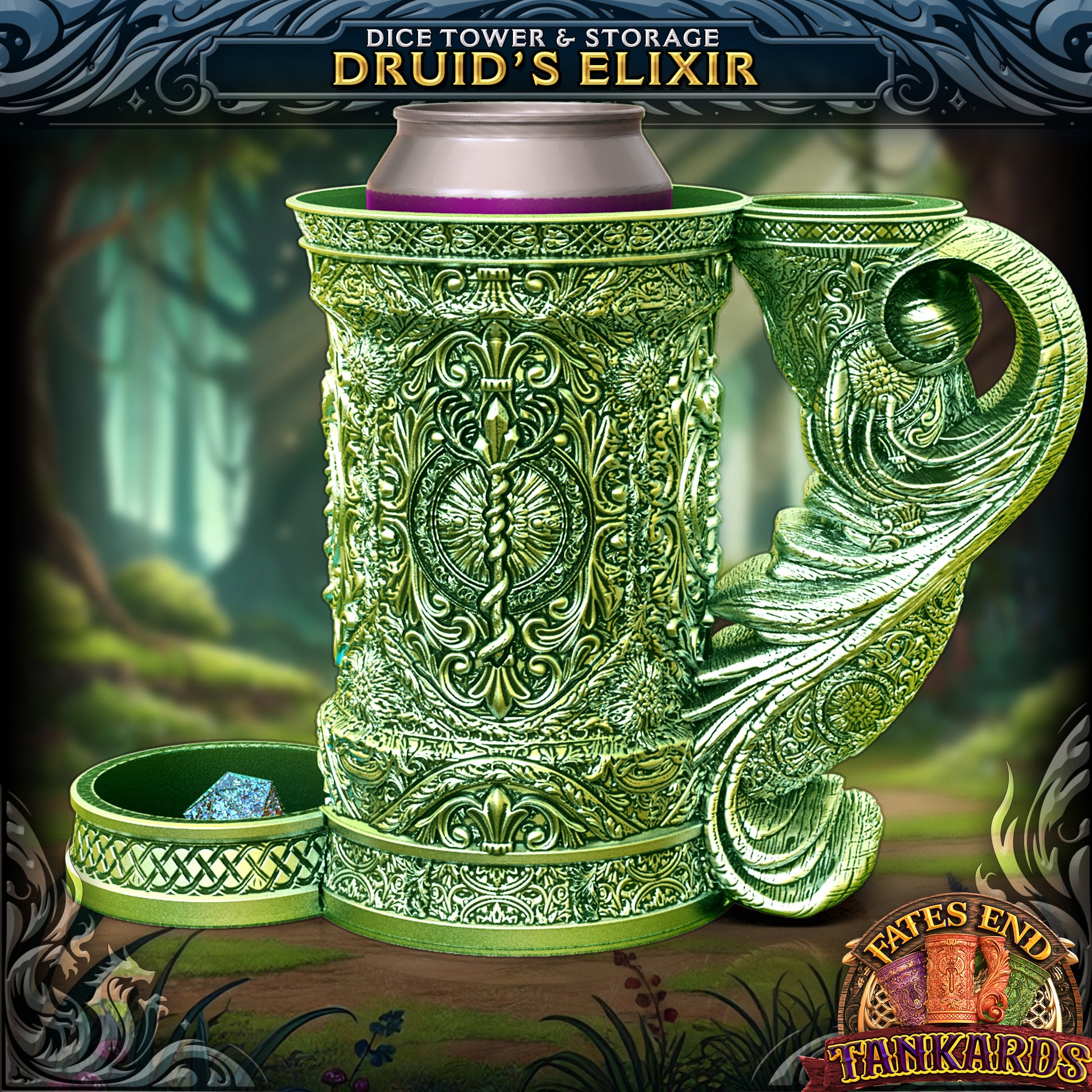 Druid Drink Cozy and Dice Vault