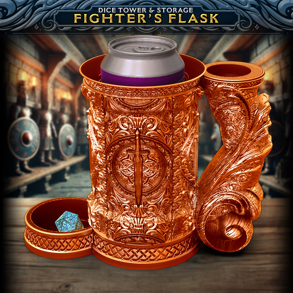 Fighter Drink Cozy and Dice Vault