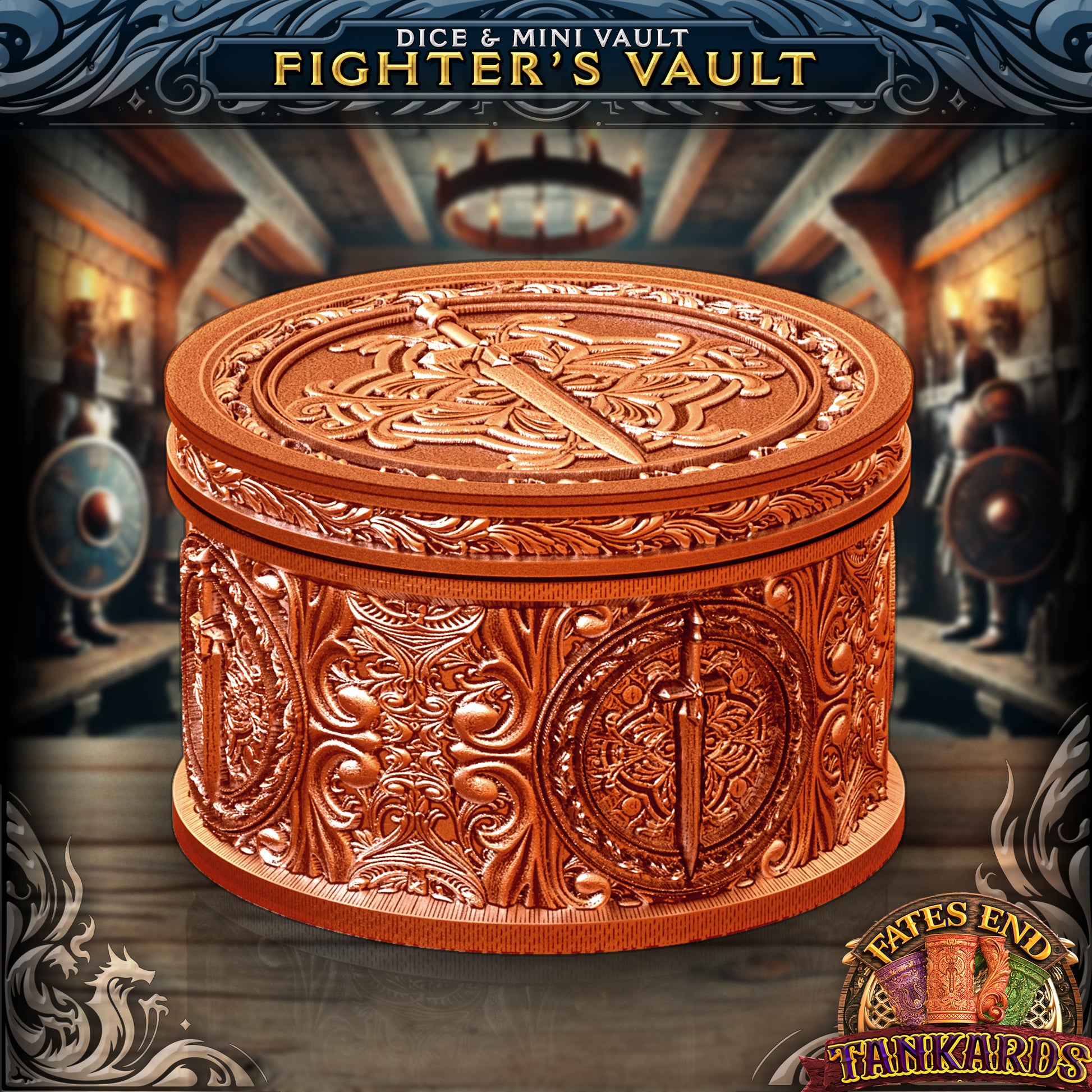Fighter Drink Cozy and Dice Vault