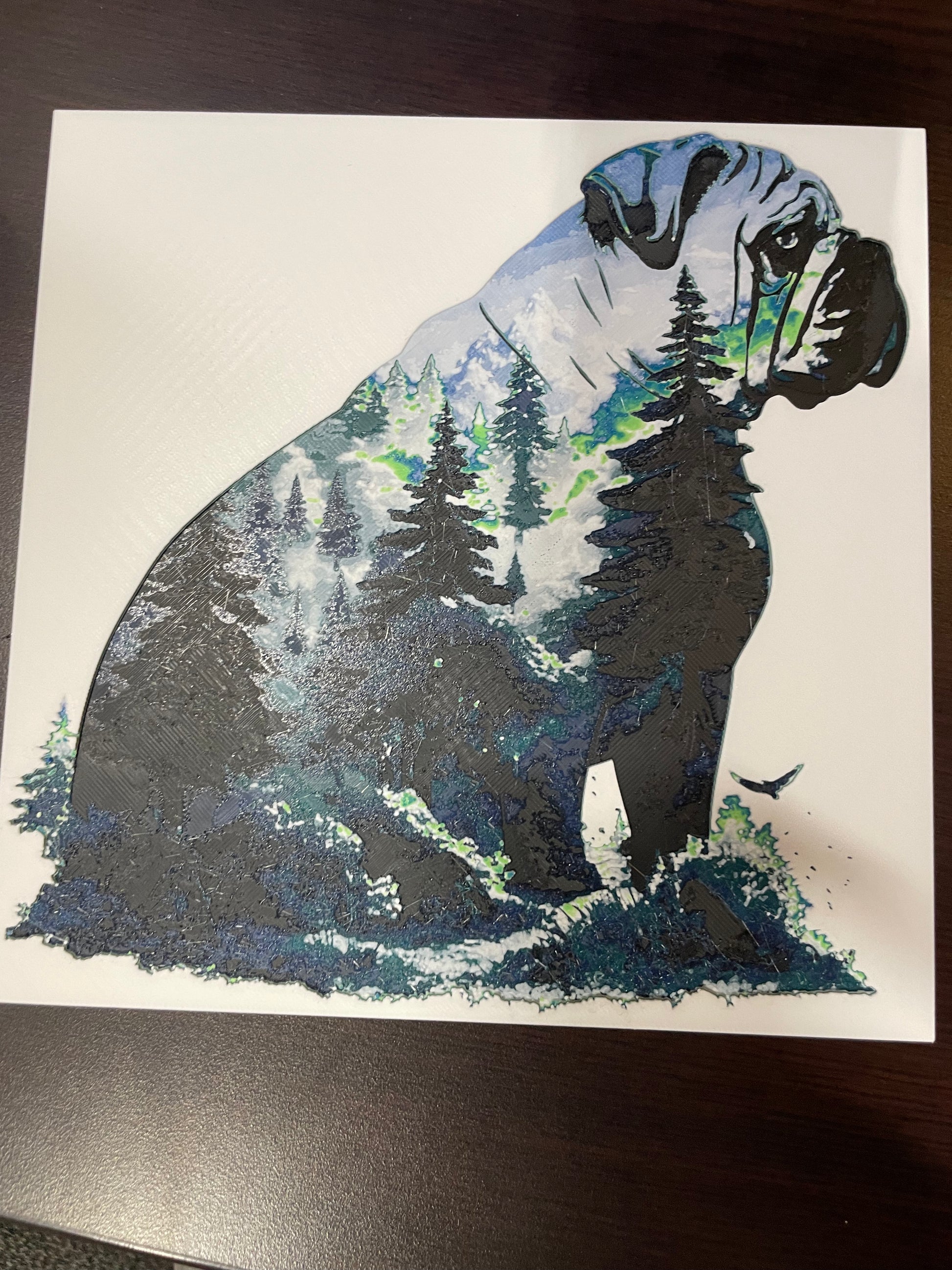 English Bulldog Double Exposure Filament Painting