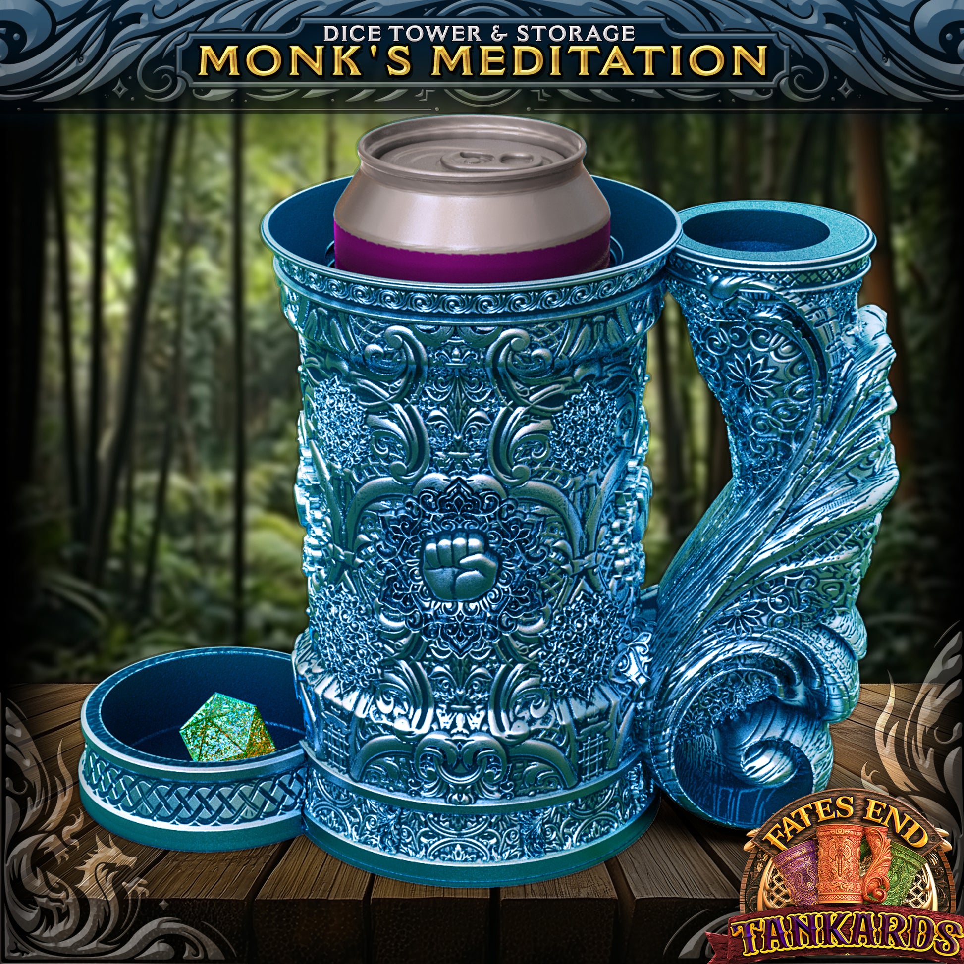 Monk Drink Cozy and Dice Vault