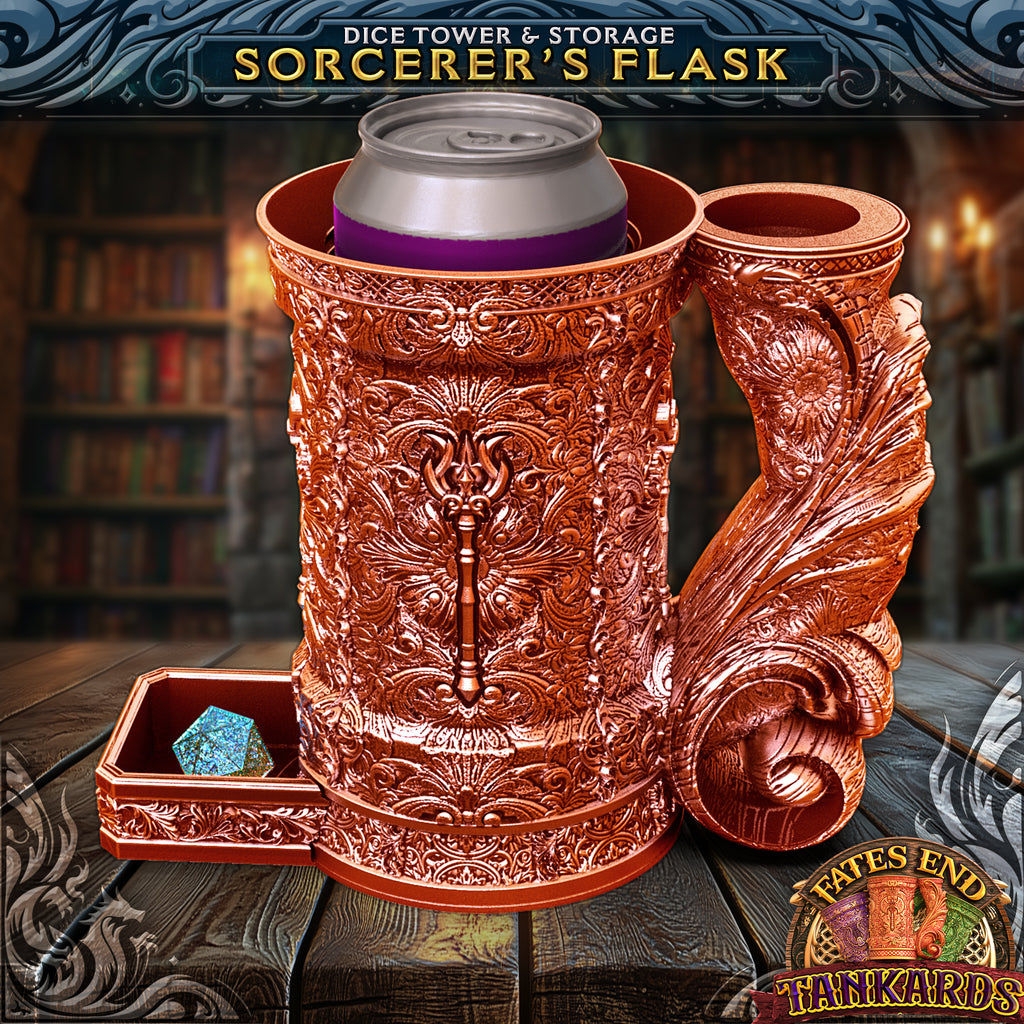 Sorcerer Drink Cozy and Dice Vault
