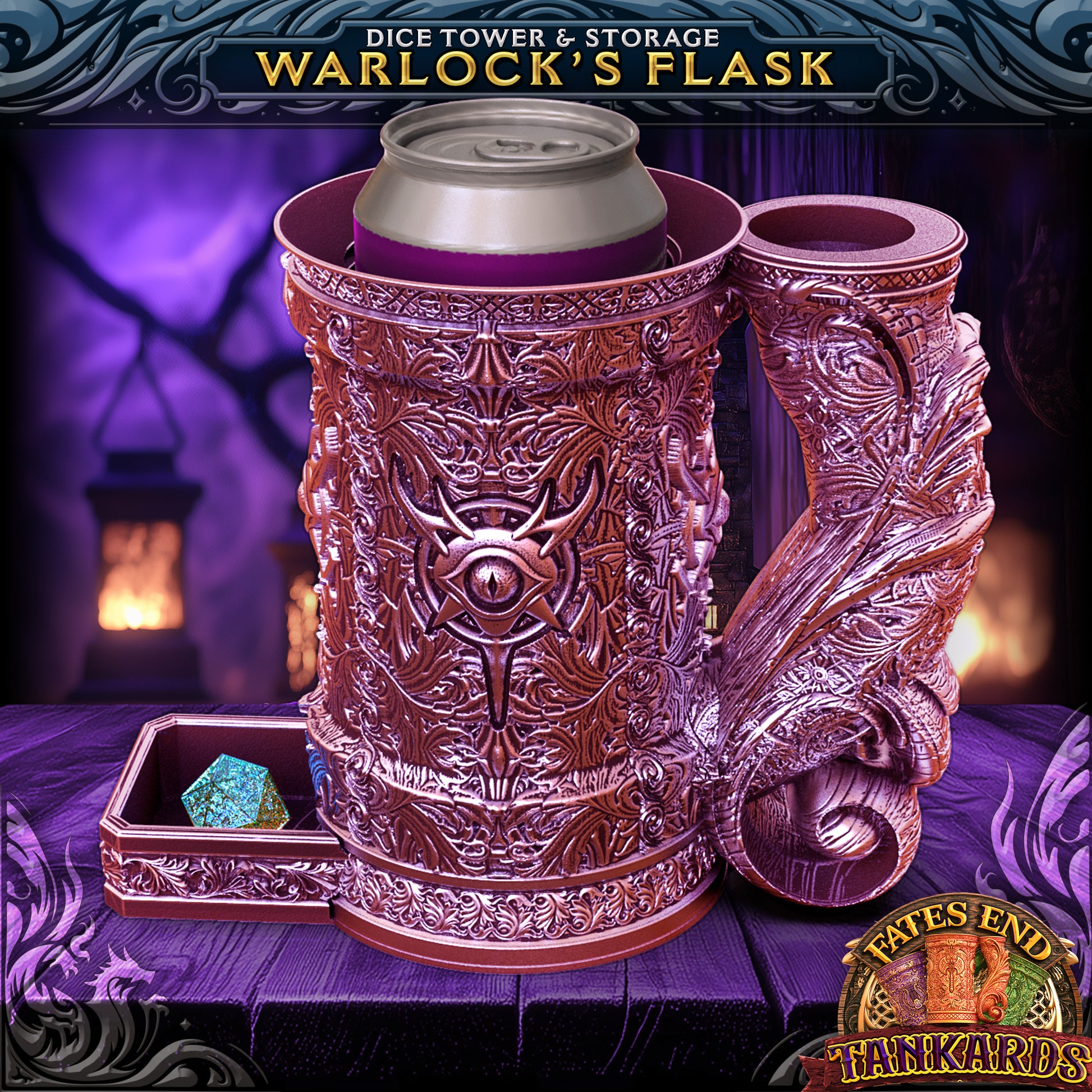 Warlock Drink Cozy and Dice Vault